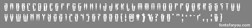 Czcionka Swordtoothtitle – białe czcionki na szarym tle