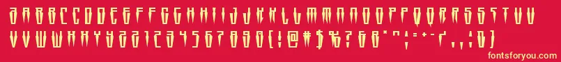 Swordtoothtitle Font – Yellow Fonts on Red Background
