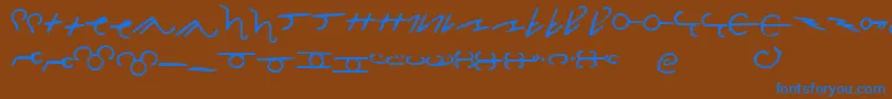ThorassFrFont-fontti – siniset fontit ruskealla taustalla