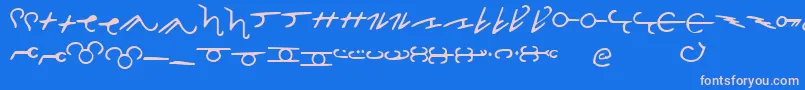 フォントThorassFrFont – ピンクの文字、青い背景