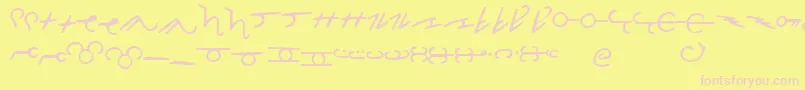 ThorassFrFont-fontti – vaaleanpunaiset fontit keltaisella taustalla