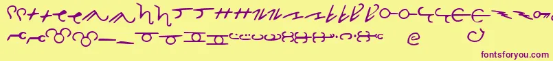 ThorassFrFont-fontti – violetit fontit keltaisella taustalla