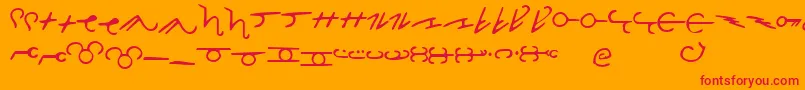 フォントThorassFrFont – オレンジの背景に赤い文字