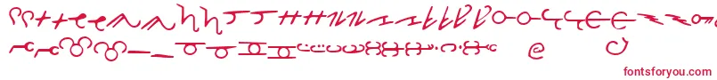 フォントThorassFrFont – 白い背景に赤い文字