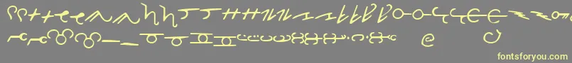 ThorassFrFont-fontti – keltaiset fontit harmaalla taustalla