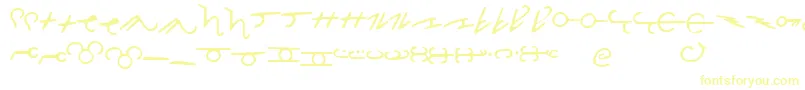 フォントThorassFrFont – 白い背景に黄色の文字