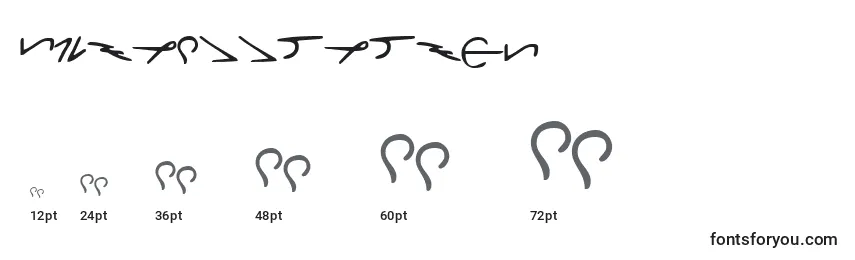 sizes of thorassfrfont font, thorassfrfont sizes