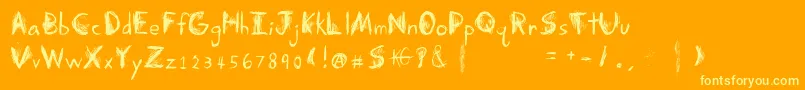 SkretchyFont Font – Yellow Fonts on Orange Background