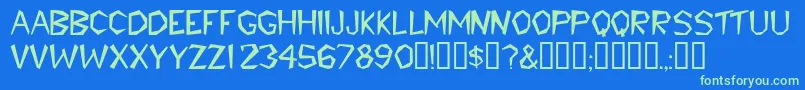 Tribaldisplaycapsssk Font – Green Fonts on Blue Background