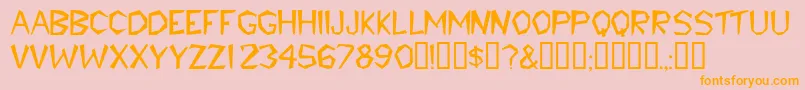 Tribaldisplaycapsssk Font – Orange Fonts on Pink Background