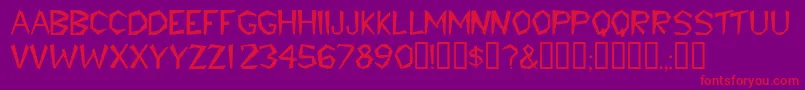 Tribaldisplaycapsssk Font – Red Fonts on Purple Background