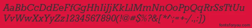 StaffordItalic Font – Black Fonts on Red Background