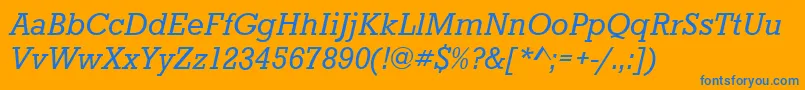 Czcionka StaffordItalic – niebieskie czcionki na pomarańczowym tle