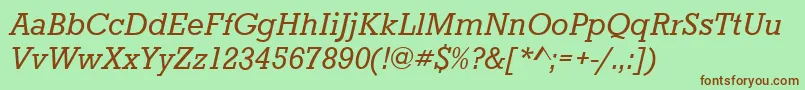StaffordItalic Font – Brown Fonts on Green Background