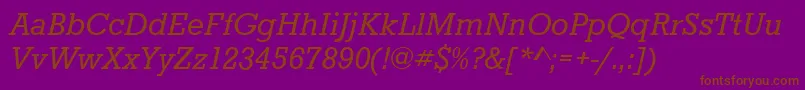 StaffordItalic Font – Brown Fonts on Purple Background