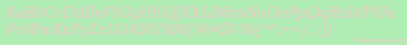 StaffordItalic Font – Pink Fonts on Green Background
