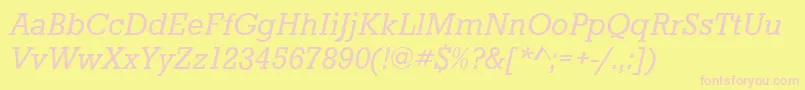 Czcionka StaffordItalic – różowe czcionki na żółtym tle