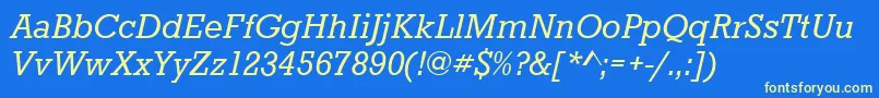 StaffordItalic Font – Yellow Fonts on Blue Background
