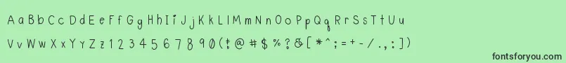 Lyemuelookkreung Font – Black Fonts on Green Background