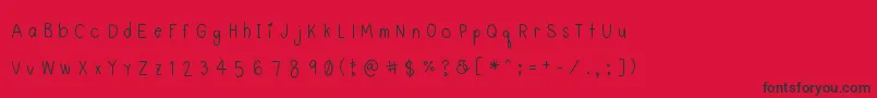 Lyemuelookkreung Font – Black Fonts on Red Background