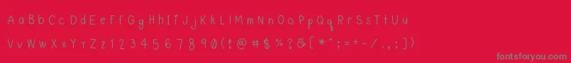 Lyemuelookkreung Font – Gray Fonts on Red Background