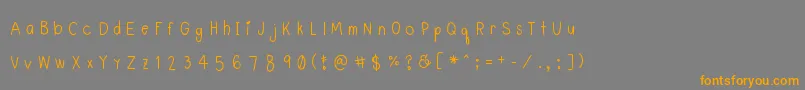 フォントLyemuelookkreung – オレンジの文字は灰色の背景にあります。