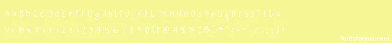 Lyemuelookkreung Font – White Fonts on Yellow Background