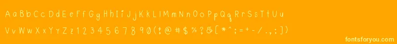 Lyemuelookkreung Font – Yellow Fonts on Orange Background