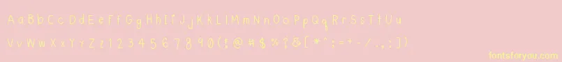 Lyemuelookkreung Font – Yellow Fonts on Pink Background