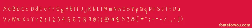 Lyemuelookkreung Font – Yellow Fonts on Red Background