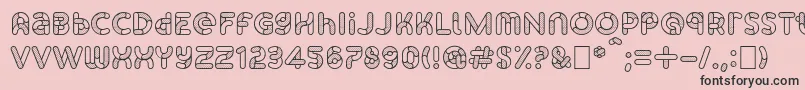 SkrovapartsOutlinedotted1-fontti – mustat fontit vaaleanpunaisella taustalla