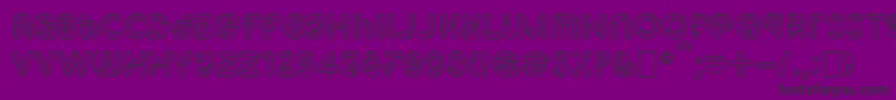 Czcionka SkrovapartsOutlinedotted1 – czarne czcionki na fioletowym tle