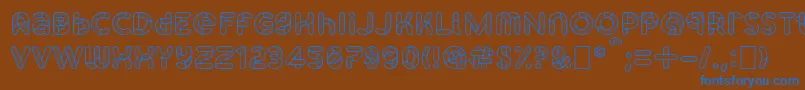 フォントSkrovapartsOutlinedotted1 – 茶色の背景に青い文字