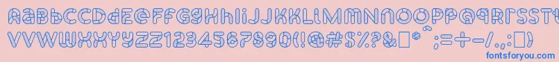 フォントSkrovapartsOutlinedotted1 – ピンクの背景に青い文字