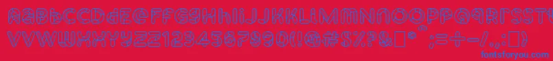 SkrovapartsOutlinedotted1-fontti – siniset fontit punaisella taustalla