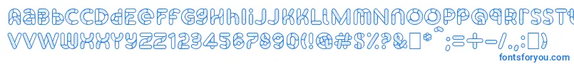 SkrovapartsOutlinedotted1-Schriftart – Blaue Schriften auf weißem Hintergrund