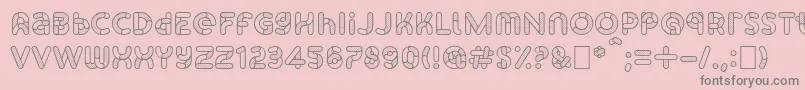 SkrovapartsOutlinedotted1-fontti – harmaat kirjasimet vaaleanpunaisella taustalla