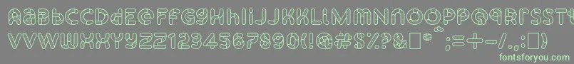 SkrovapartsOutlinedotted1-fontti – vihreät fontit harmaalla taustalla