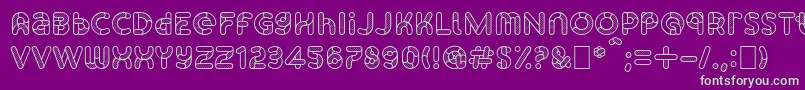 SkrovapartsOutlinedotted1 Font – Green Fonts on Purple Background