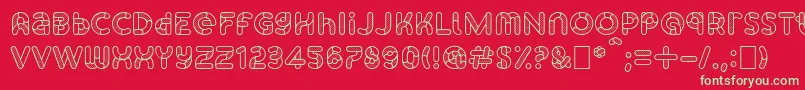SkrovapartsOutlinedotted1-fontti – vihreät fontit punaisella taustalla