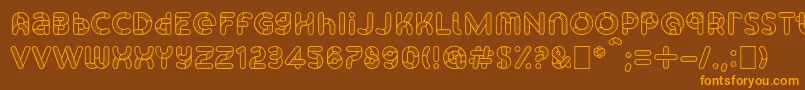 SkrovapartsOutlinedotted1 Font – Orange Fonts on Brown Background