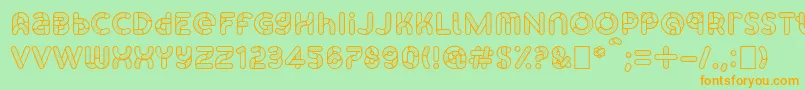 SkrovapartsOutlinedotted1-Schriftart – Orangefarbene Schriften auf grünem Hintergrund
