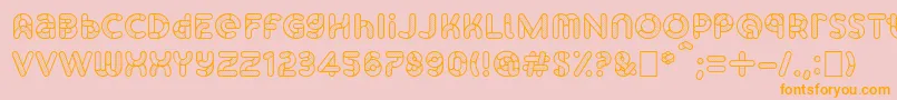 Fonte SkrovapartsOutlinedotted1 – fontes laranjas em um fundo rosa