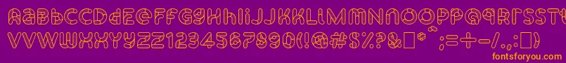 SkrovapartsOutlinedotted1-Schriftart – Orangefarbene Schriften auf violettem Hintergrund