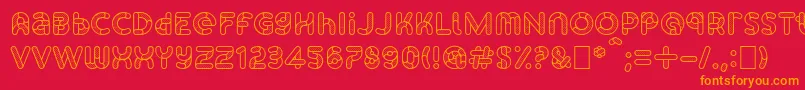 SkrovapartsOutlinedotted1-fontti – oranssit fontit punaisella taustalla