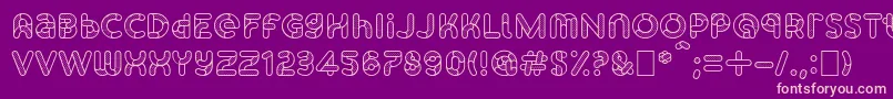 フォントSkrovapartsOutlinedotted1 – 紫の背景にピンクのフォント