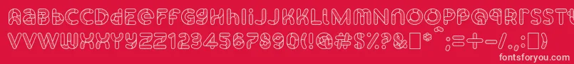 フォントSkrovapartsOutlinedotted1 – 赤い背景にピンクのフォント
