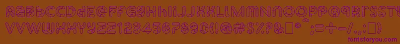 フォントSkrovapartsOutlinedotted1 – 紫色のフォント、茶色の背景