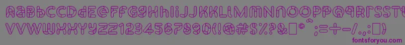 SkrovapartsOutlinedotted1-fontti – violetit fontit harmaalla taustalla