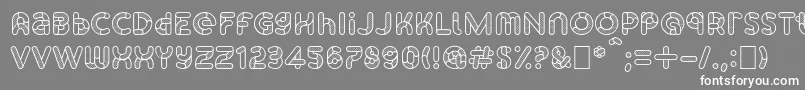 SkrovapartsOutlinedotted1-fontti – valkoiset fontit harmaalla taustalla